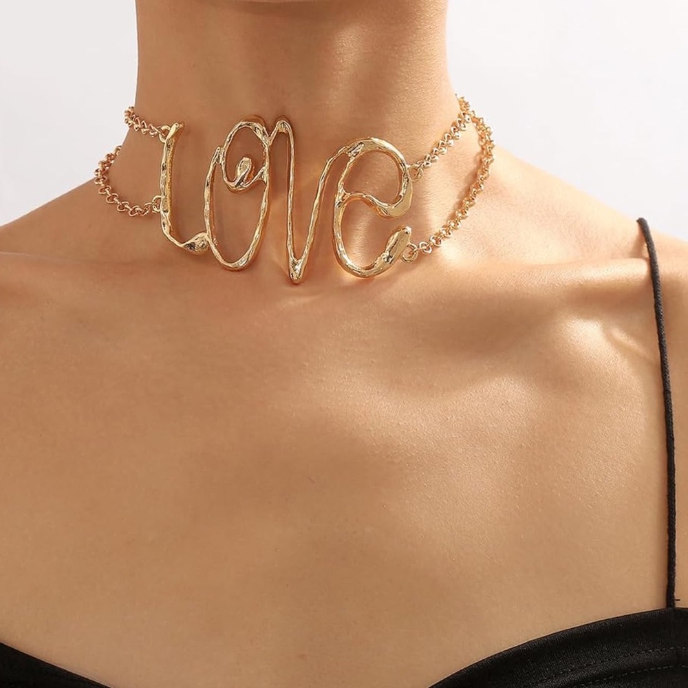 Gold Script LOVE Minimalist Necklace *Stunning*